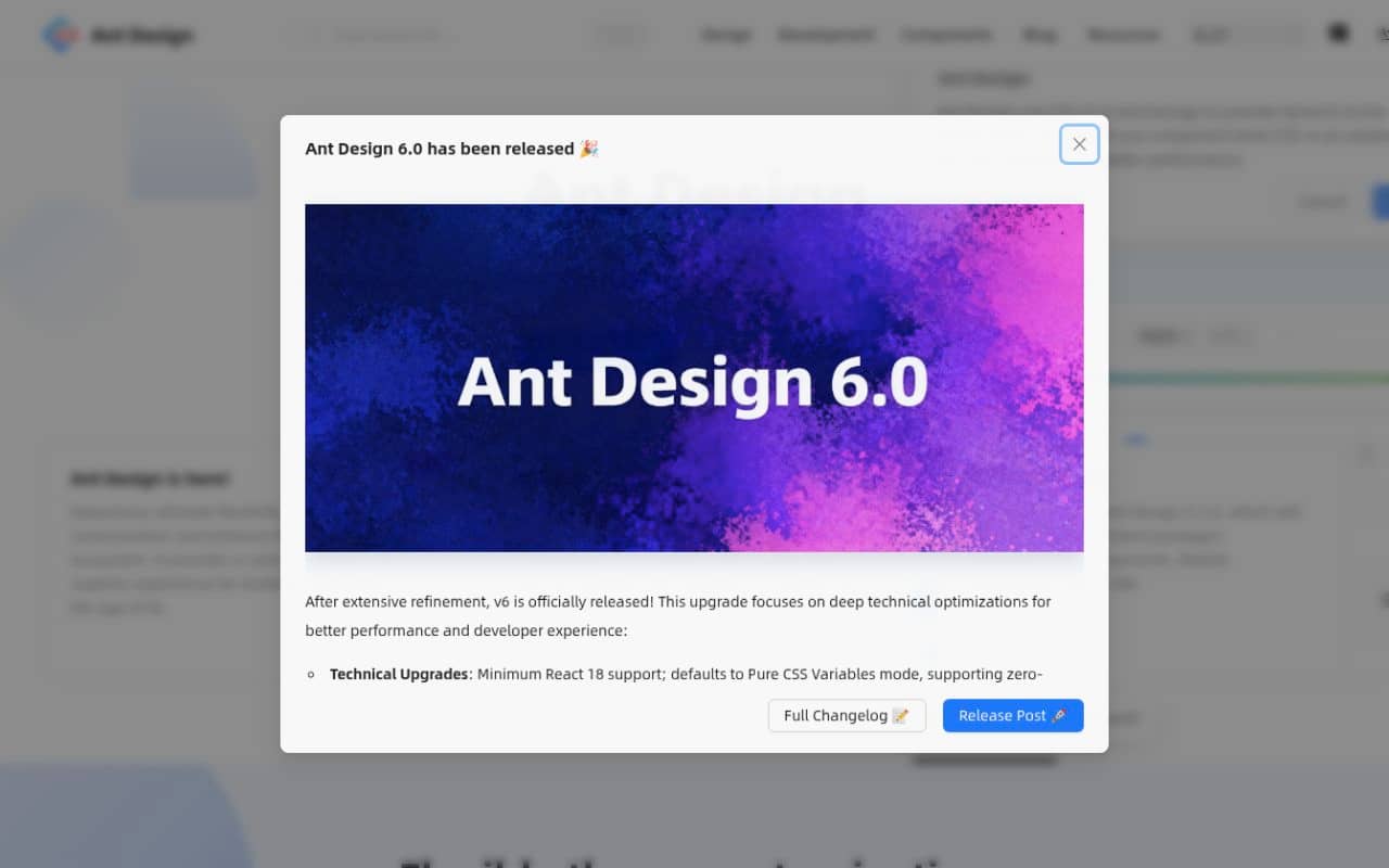 Ant Design — screenshot