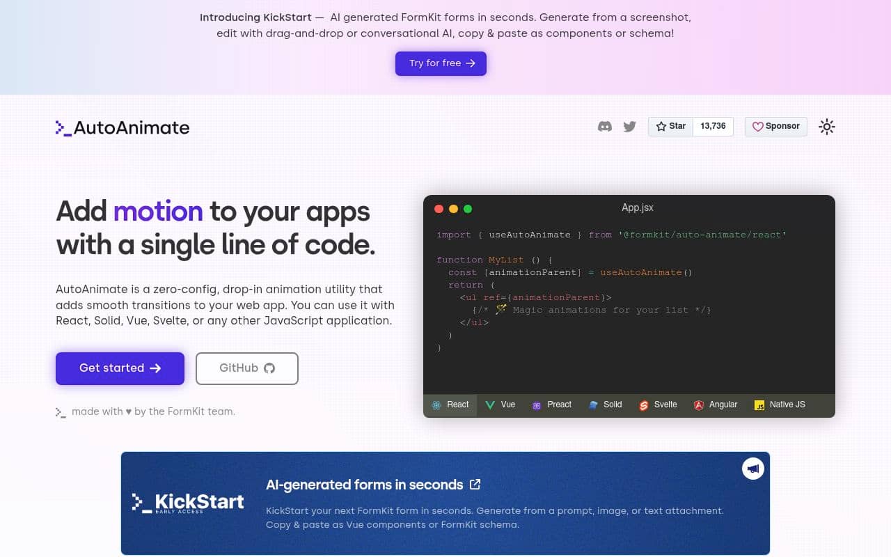 AutoAnimate — screenshot