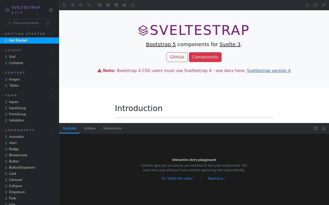 SvelteStrap — screenshot