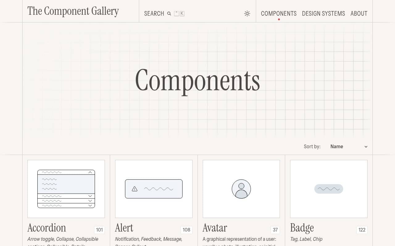 component gallery — screenshot