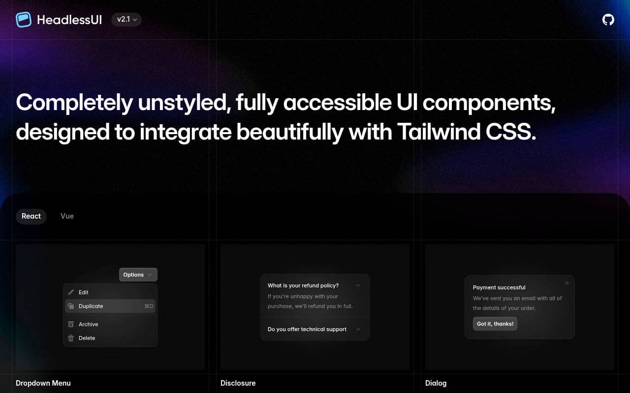 Headless UI — screenshot