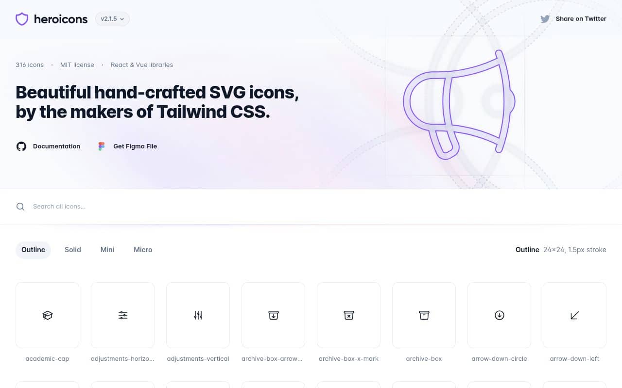 Heroicons — screenshot