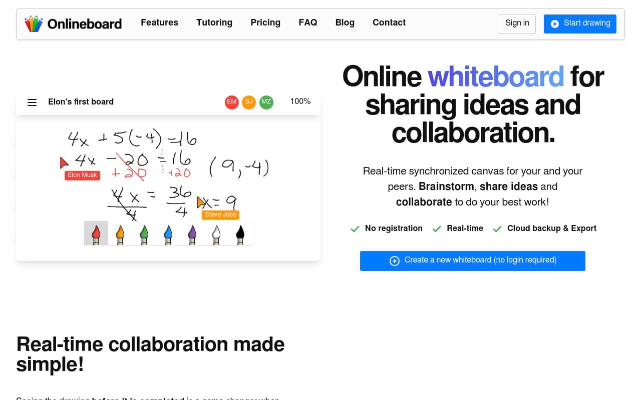 Onlineboard — screenshot