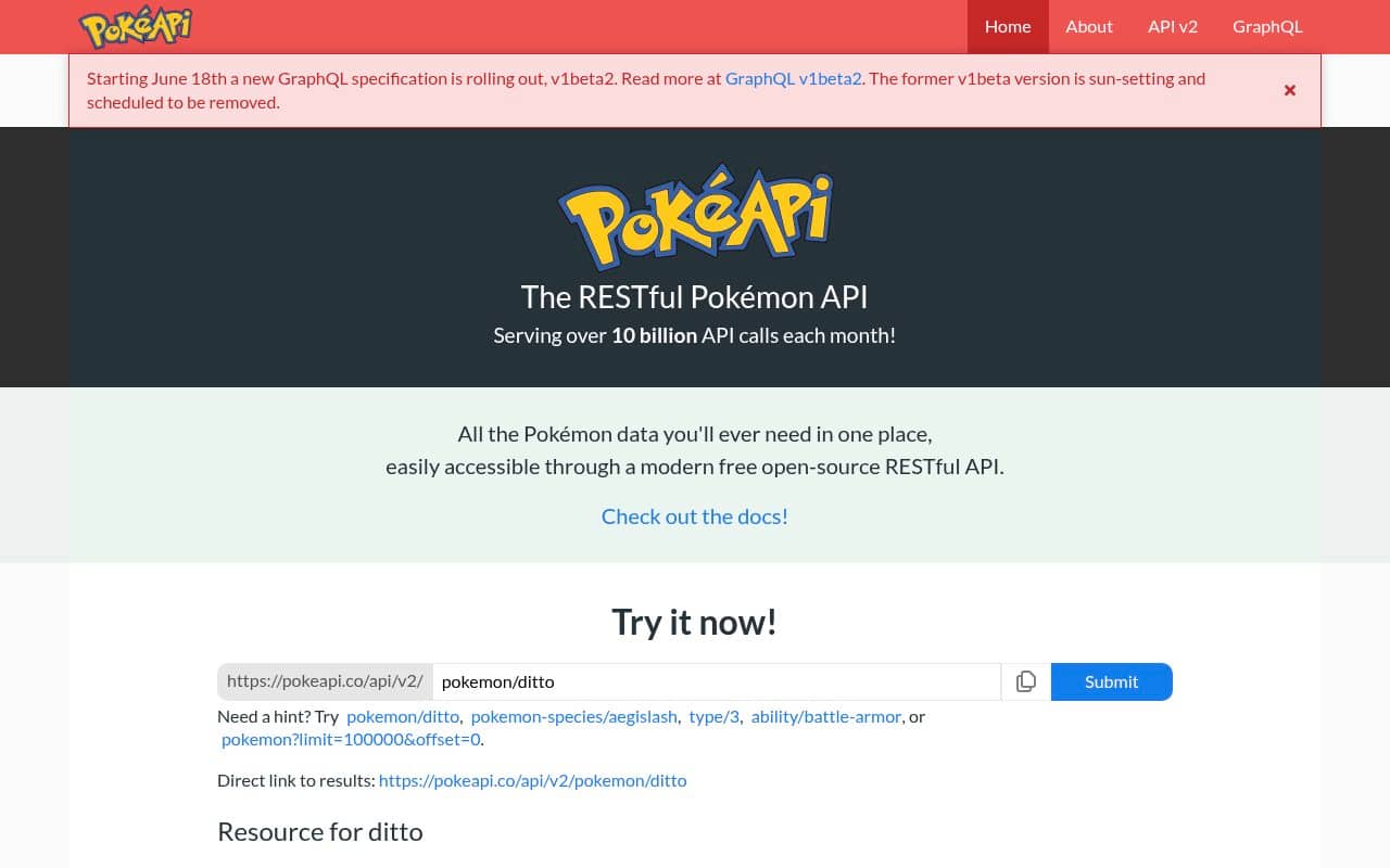 Pokeapi — screenshot