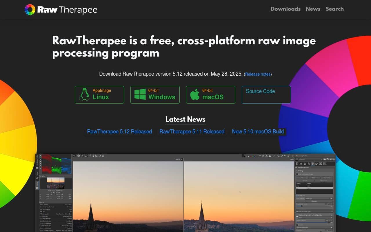 Raw Therapee — screenshot