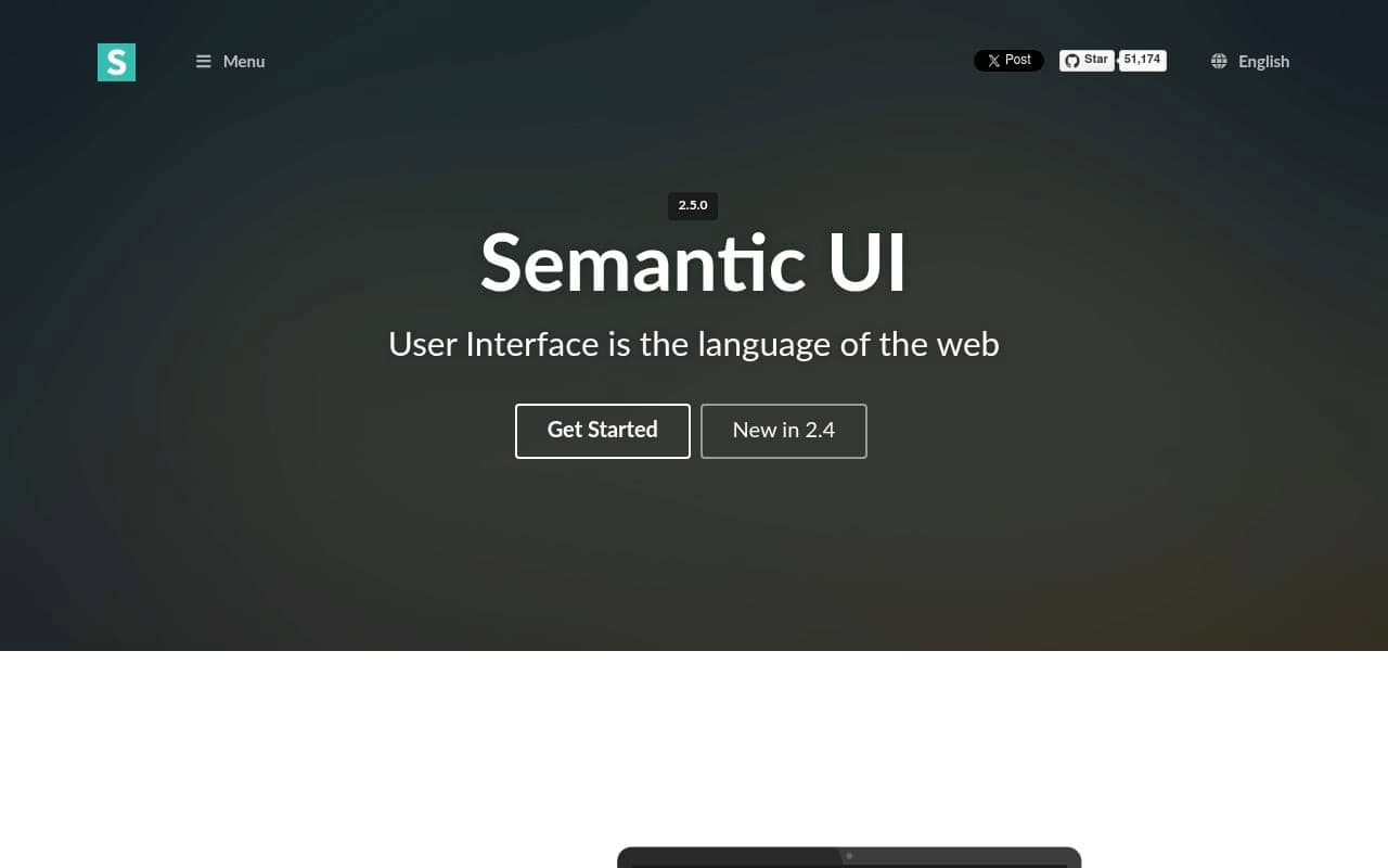 Semantic UI — screenshot