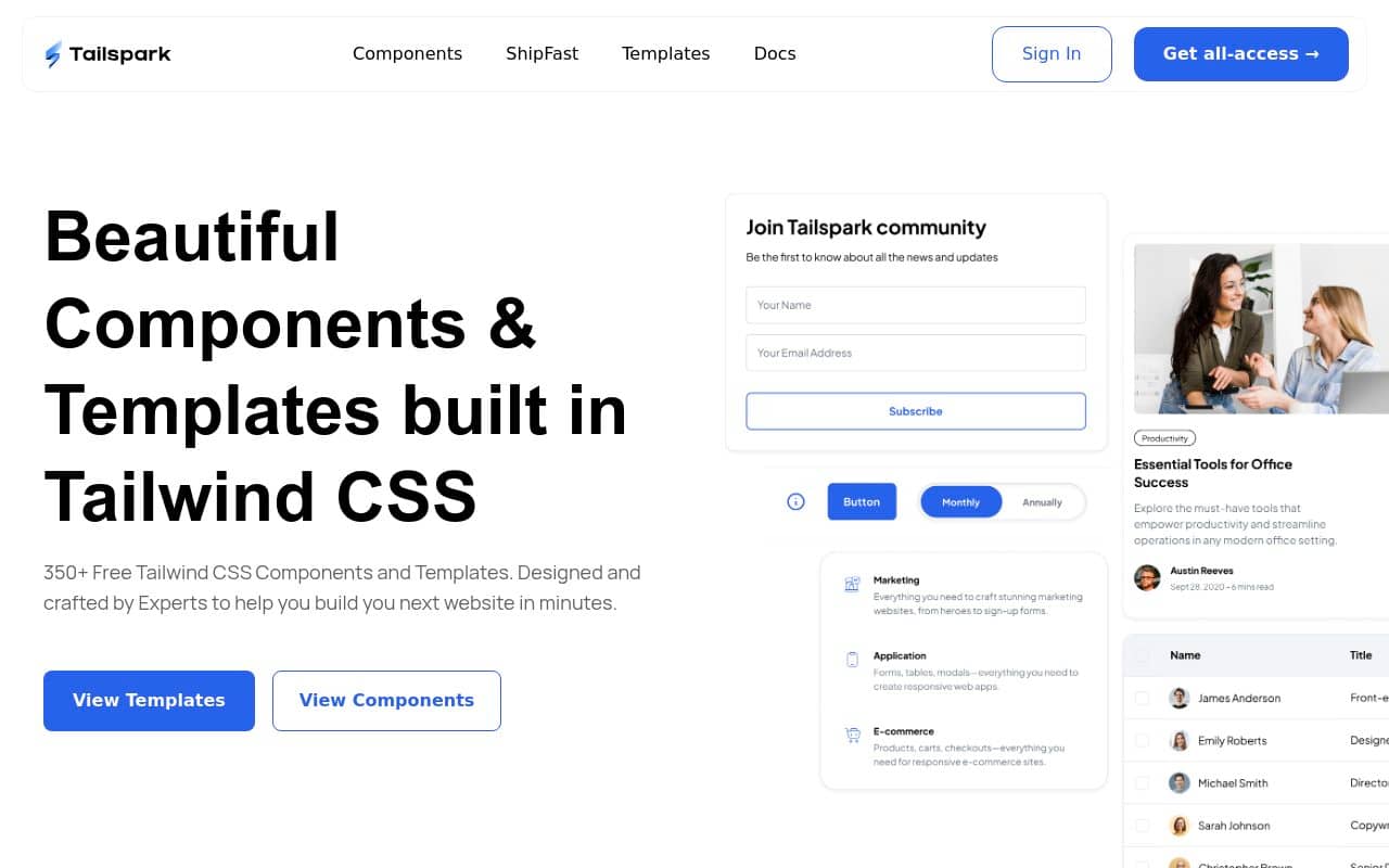 tailspark — screenshot