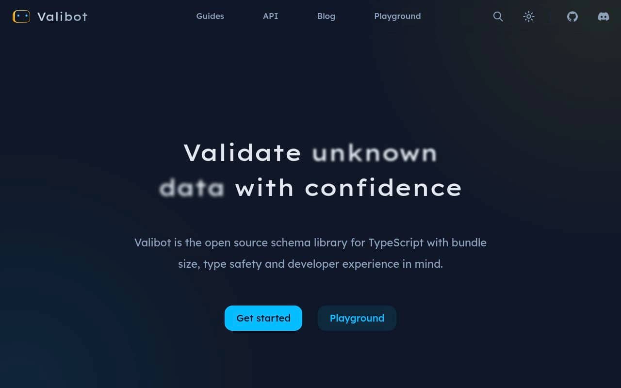 Valibot — screenshot