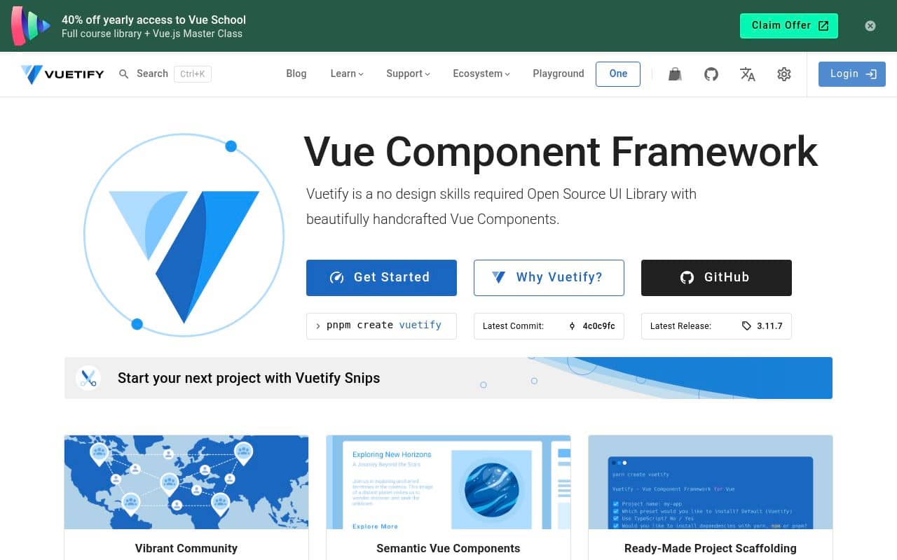 Vuetify — screenshot