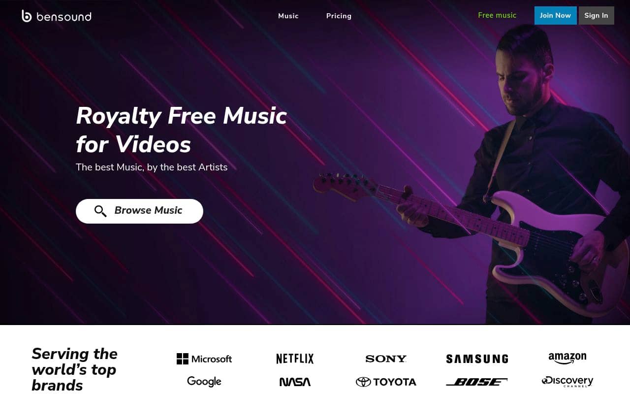 Bensound — screenshot