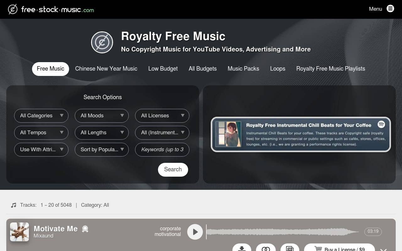 Free Stock Music — screenshot