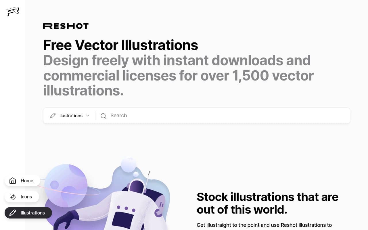 Reshot illustrations — screenshot