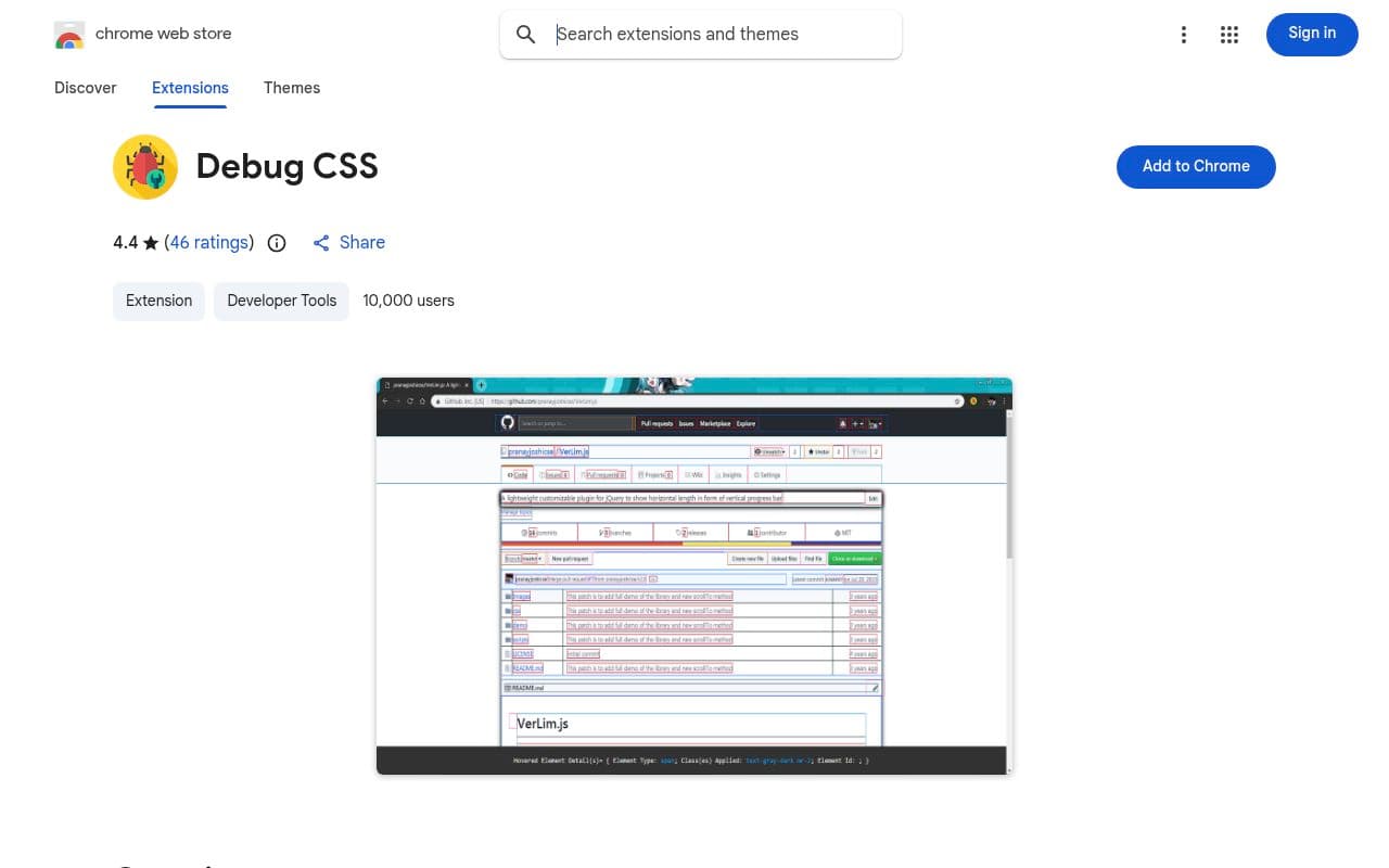 Debug CSS preview