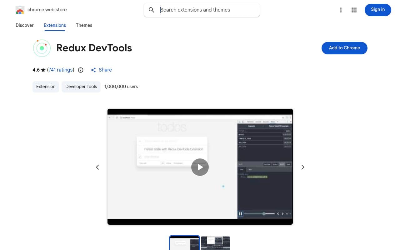 Redux Developer Tool preview