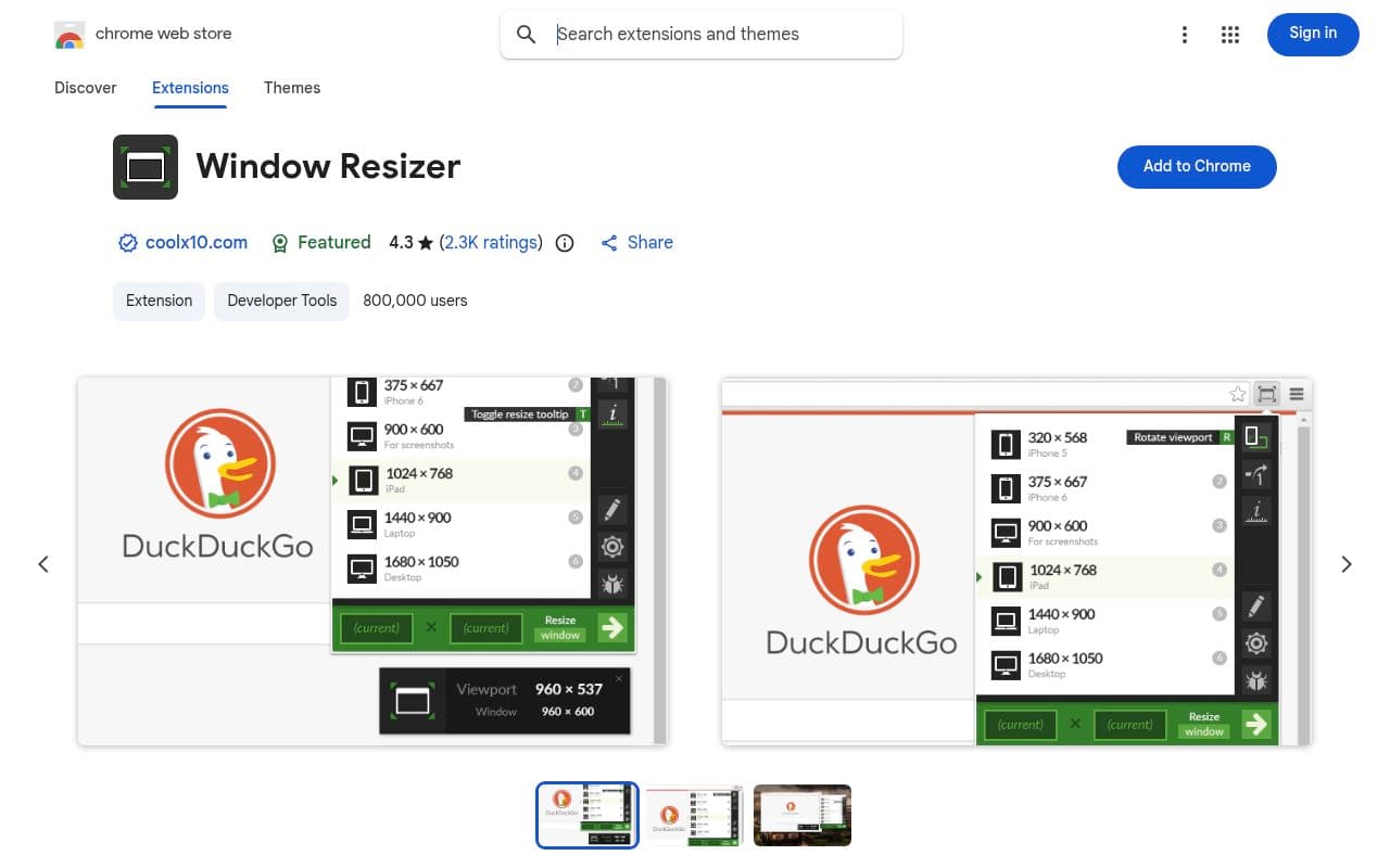 Window Resizer preview