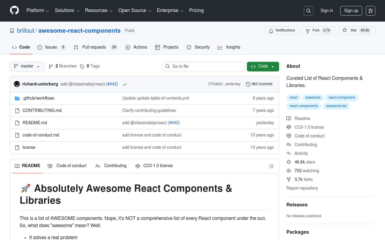 Awesome-react-components preview
