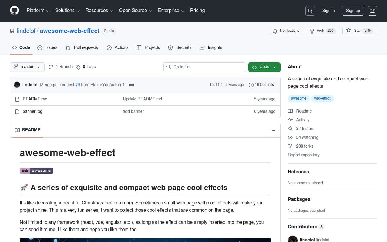 Awesome-web-effect preview
