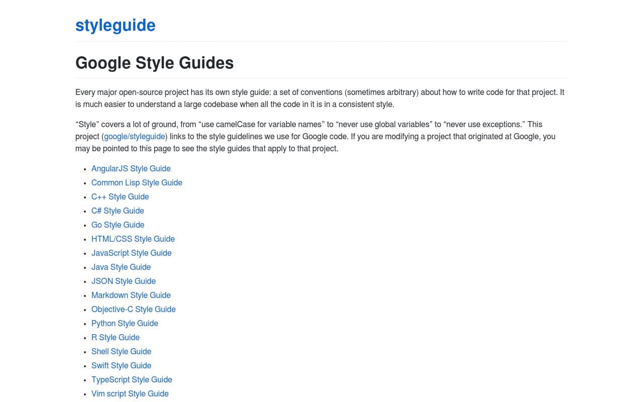 Google Style Guides preview