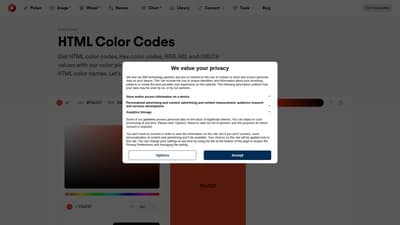 HTML Color Codes preview