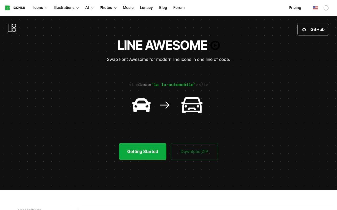 Line Awesome preview