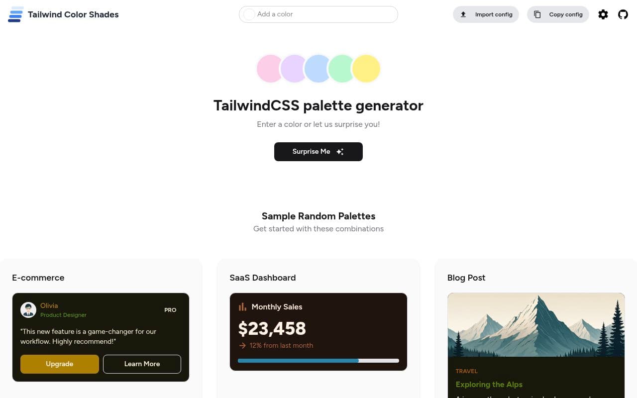 Tailwind Colorshades preview