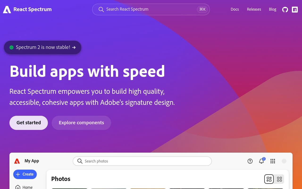 React Spectrum preview