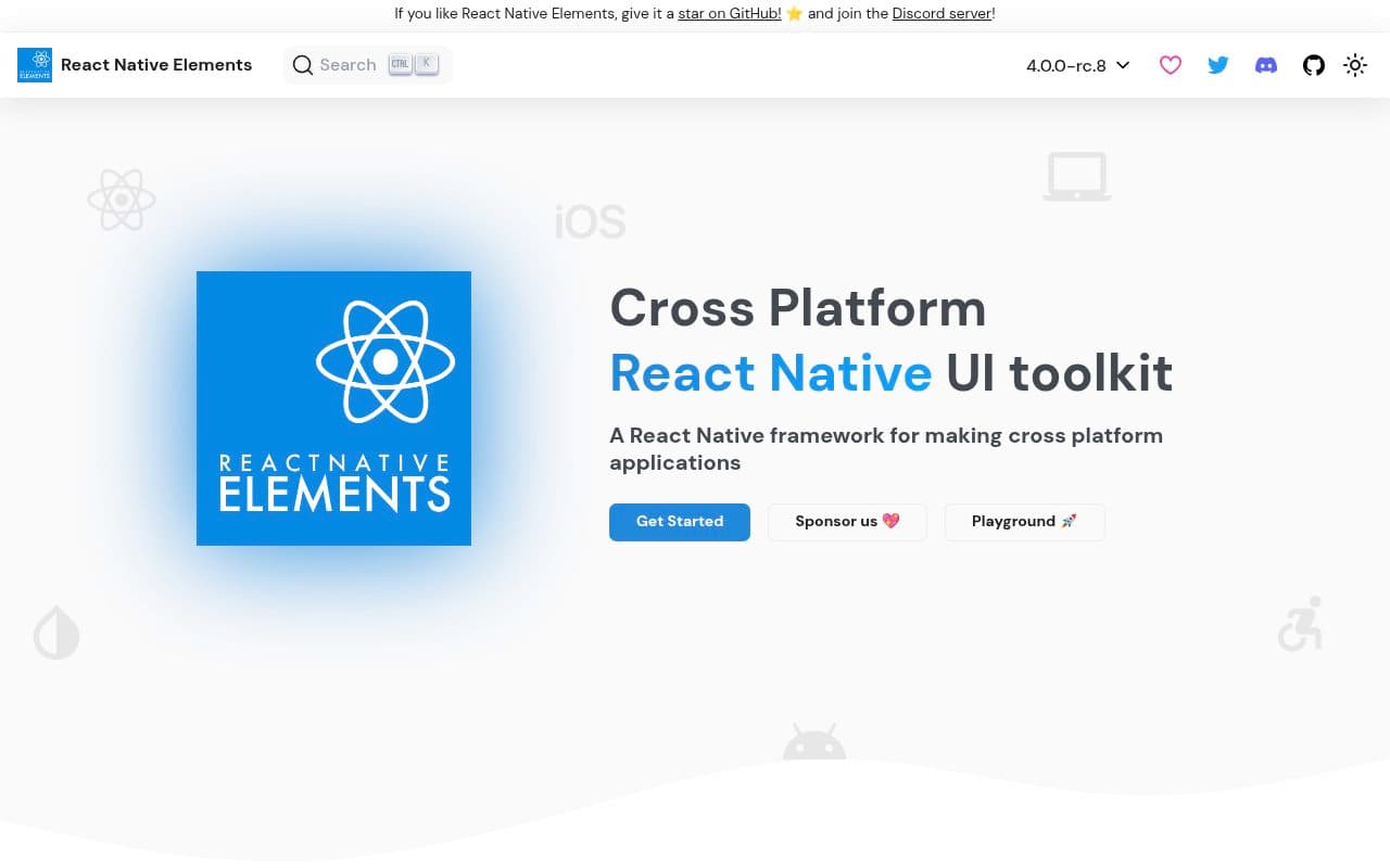 React Native Elements preview