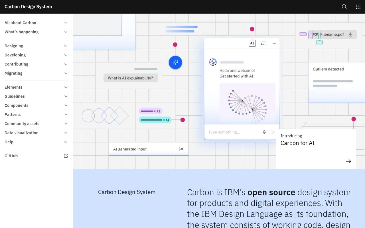 Carbon Design Systems preview