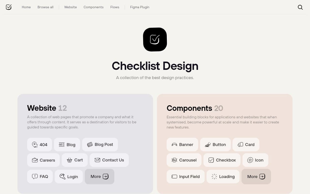 Checklist Design preview