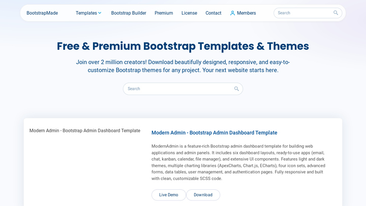 BootstrapMade preview