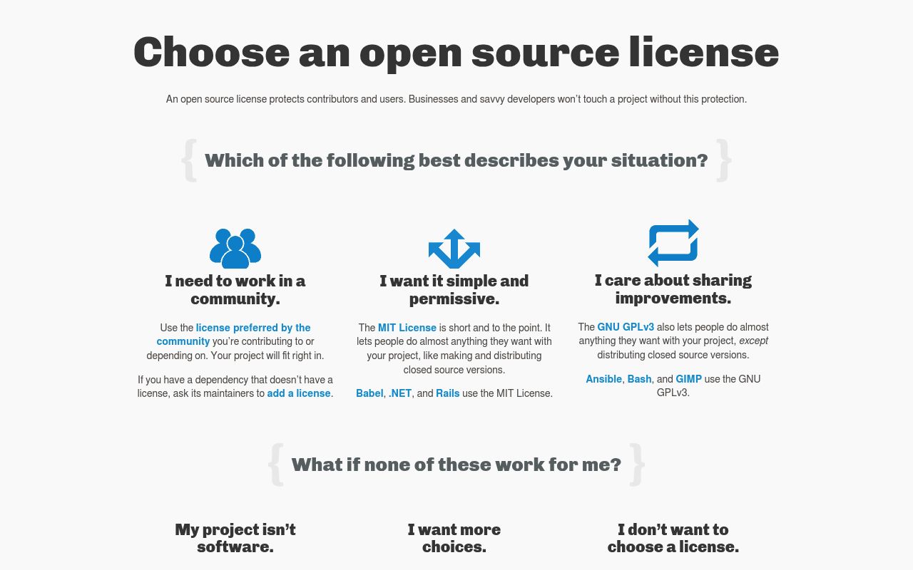 Choosealicense preview