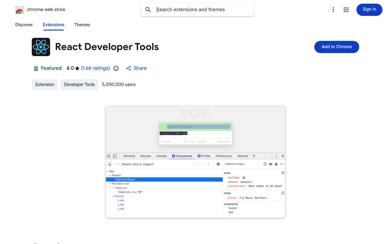React Developer Tool preview