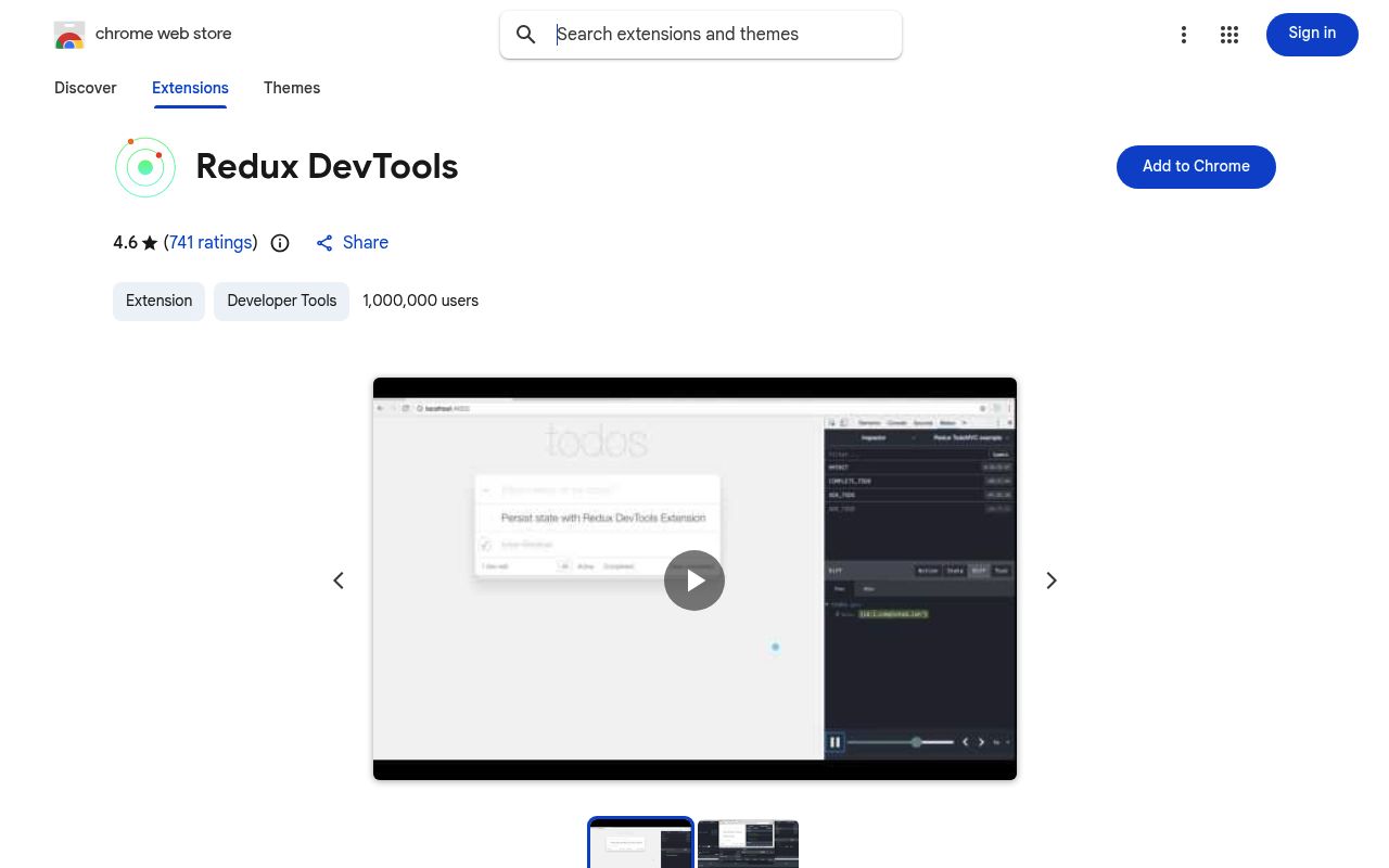 Redux Developer Tool preview
