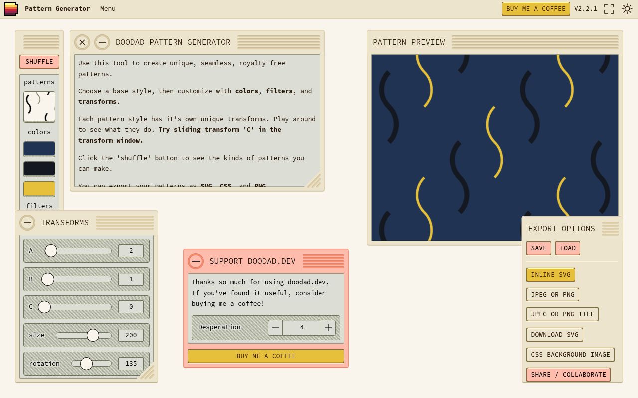 Doodad Pattern Generator preview