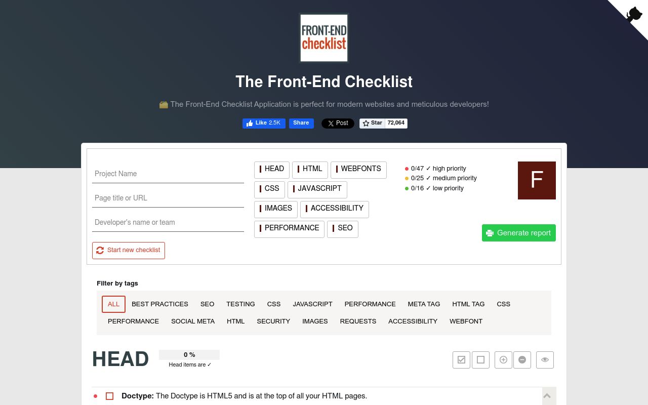 Frontendchecklist preview