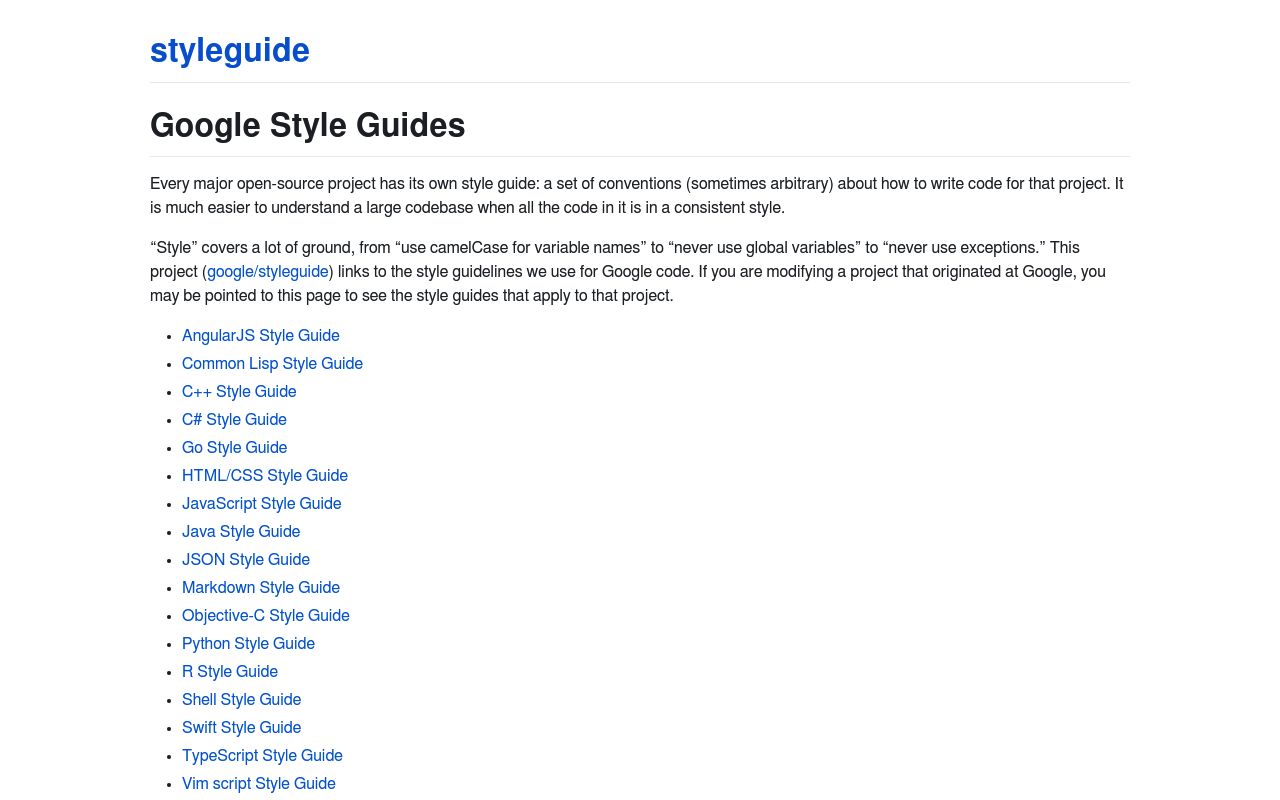 Google Style Guides preview