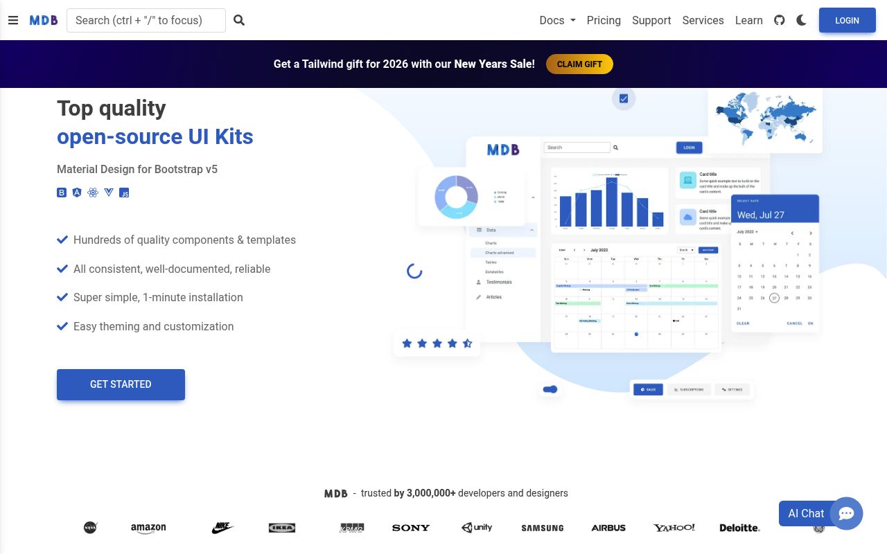 Material Design For Bootstrap preview