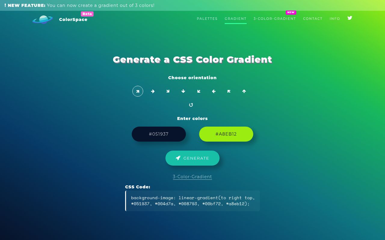 ColorSpace Gradient — screenshot