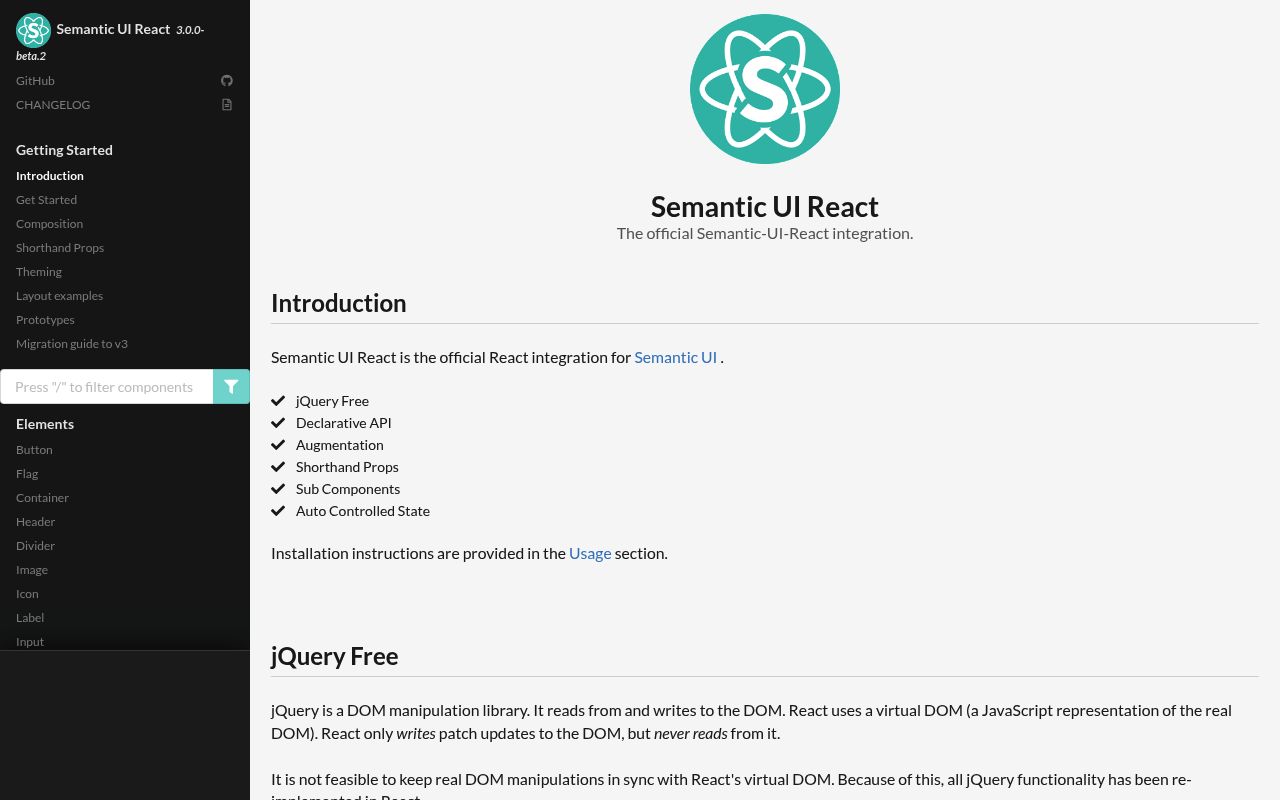 React Semantic UI preview