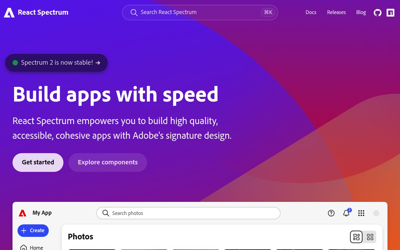 React Spectrum preview