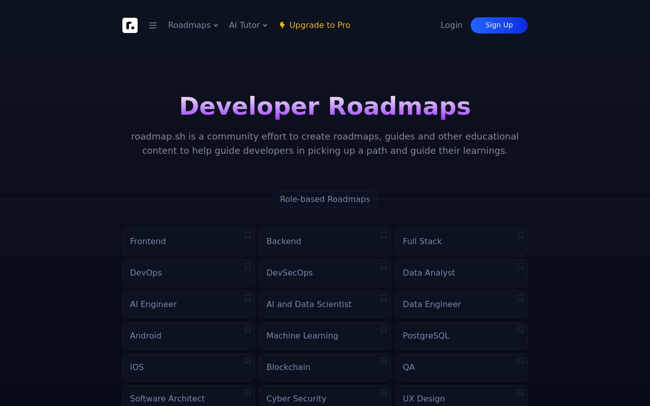 Developer Roadmap preview