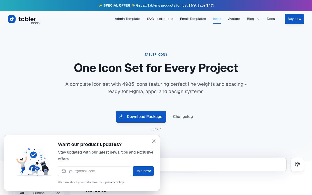 Tabler-icons preview