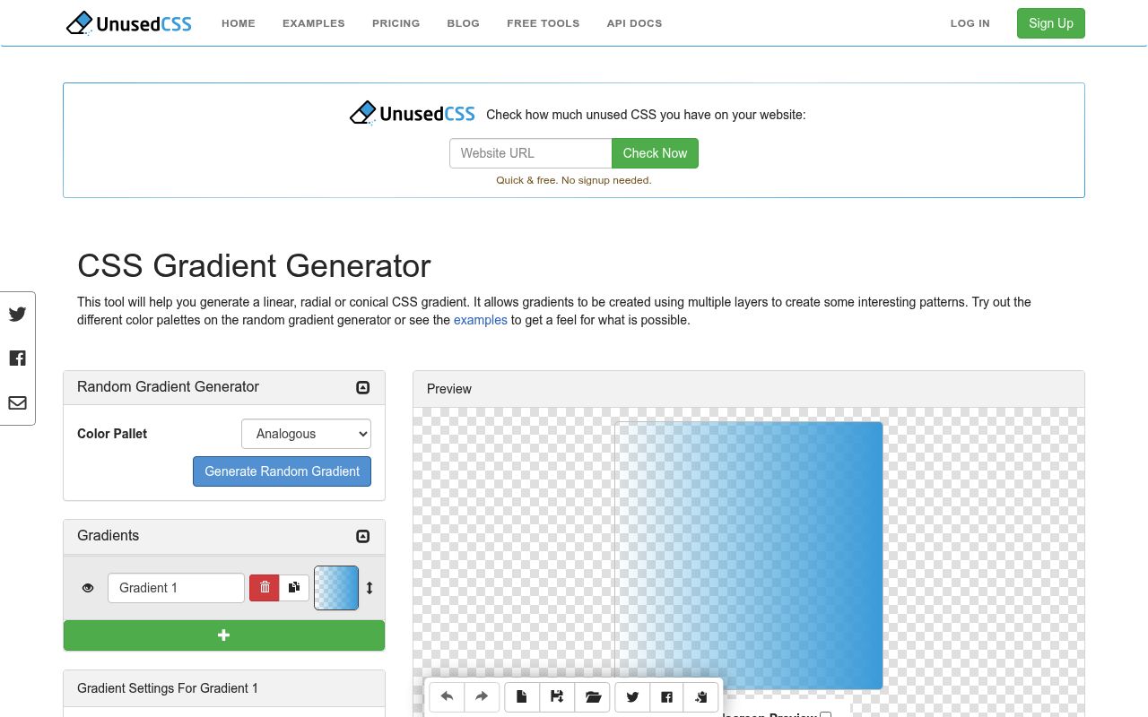 UnusedCSS Gradient Generator — screenshot