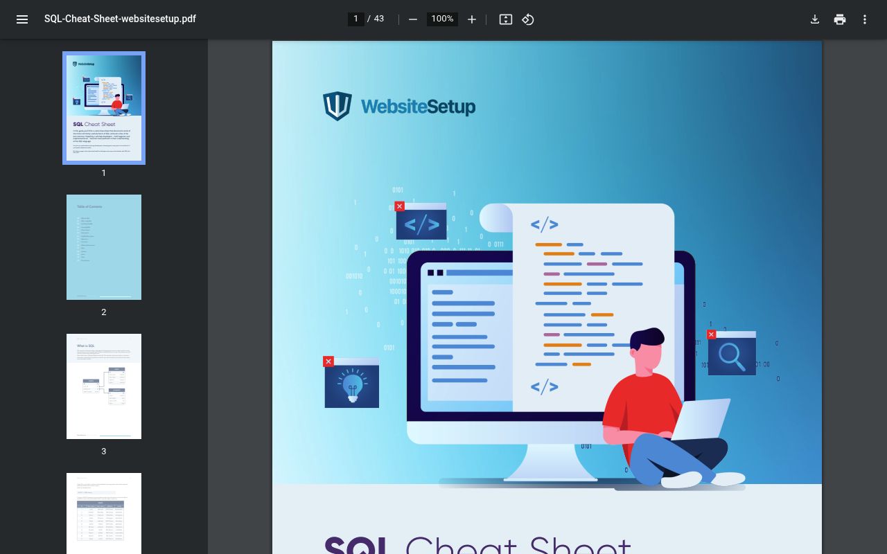 SQL Cheat Sheet preview