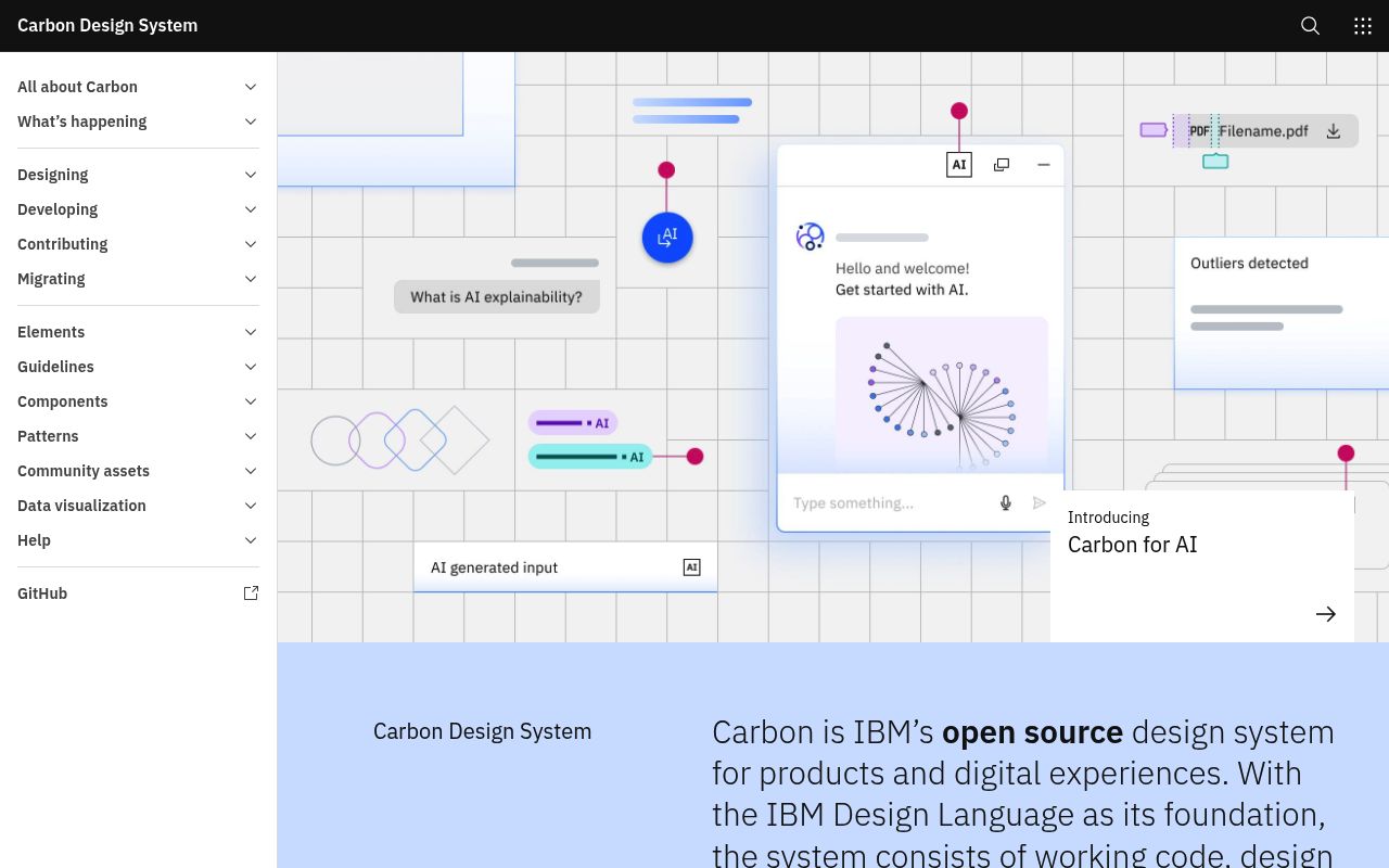Carbon Design Systems preview