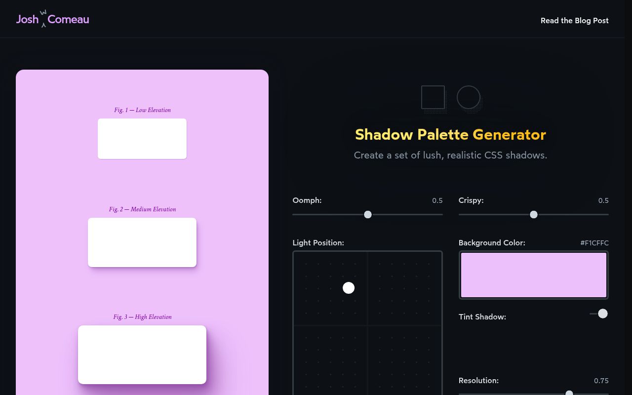 Shadow Palette Generator preview