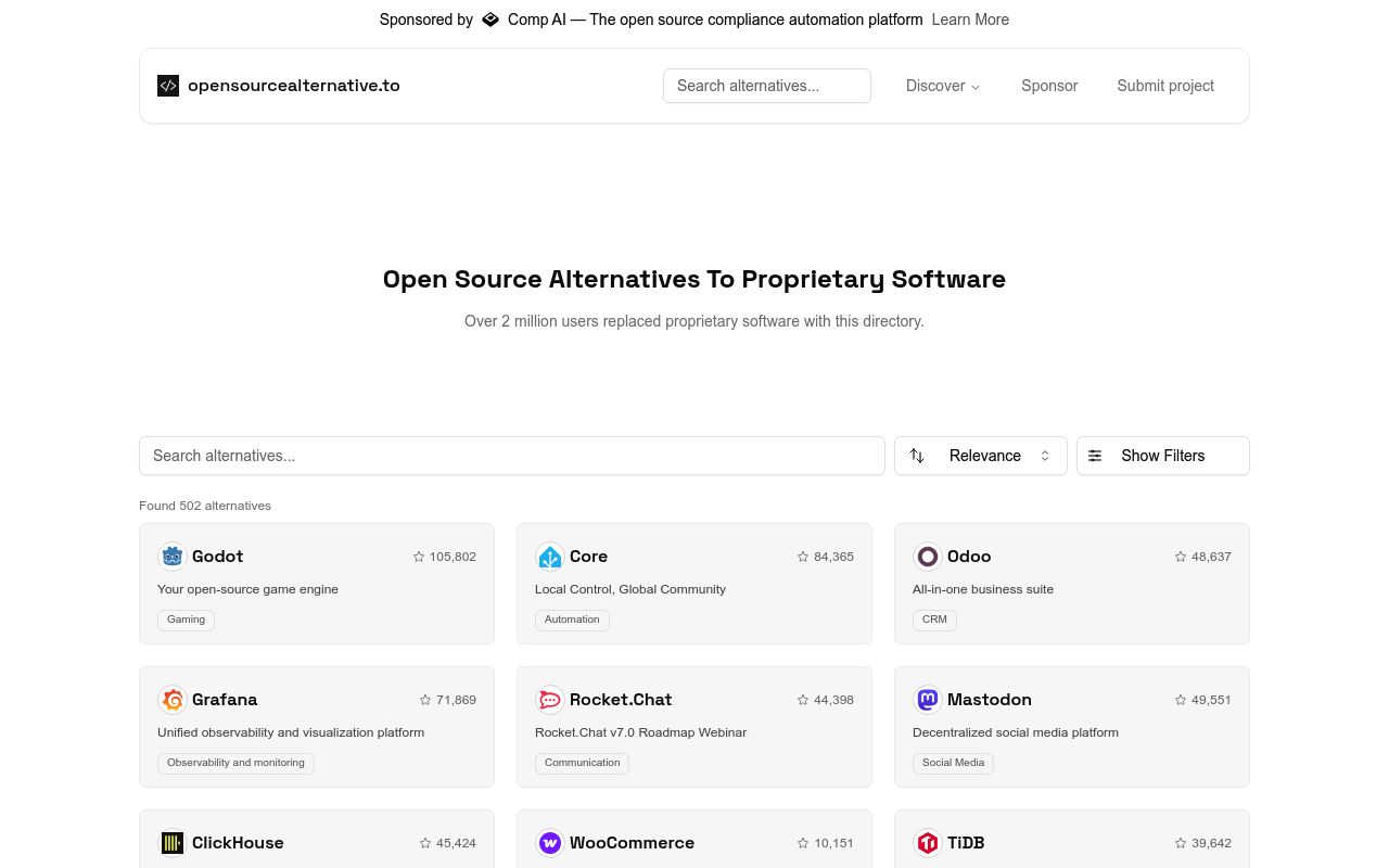 Opensourcealternative preview