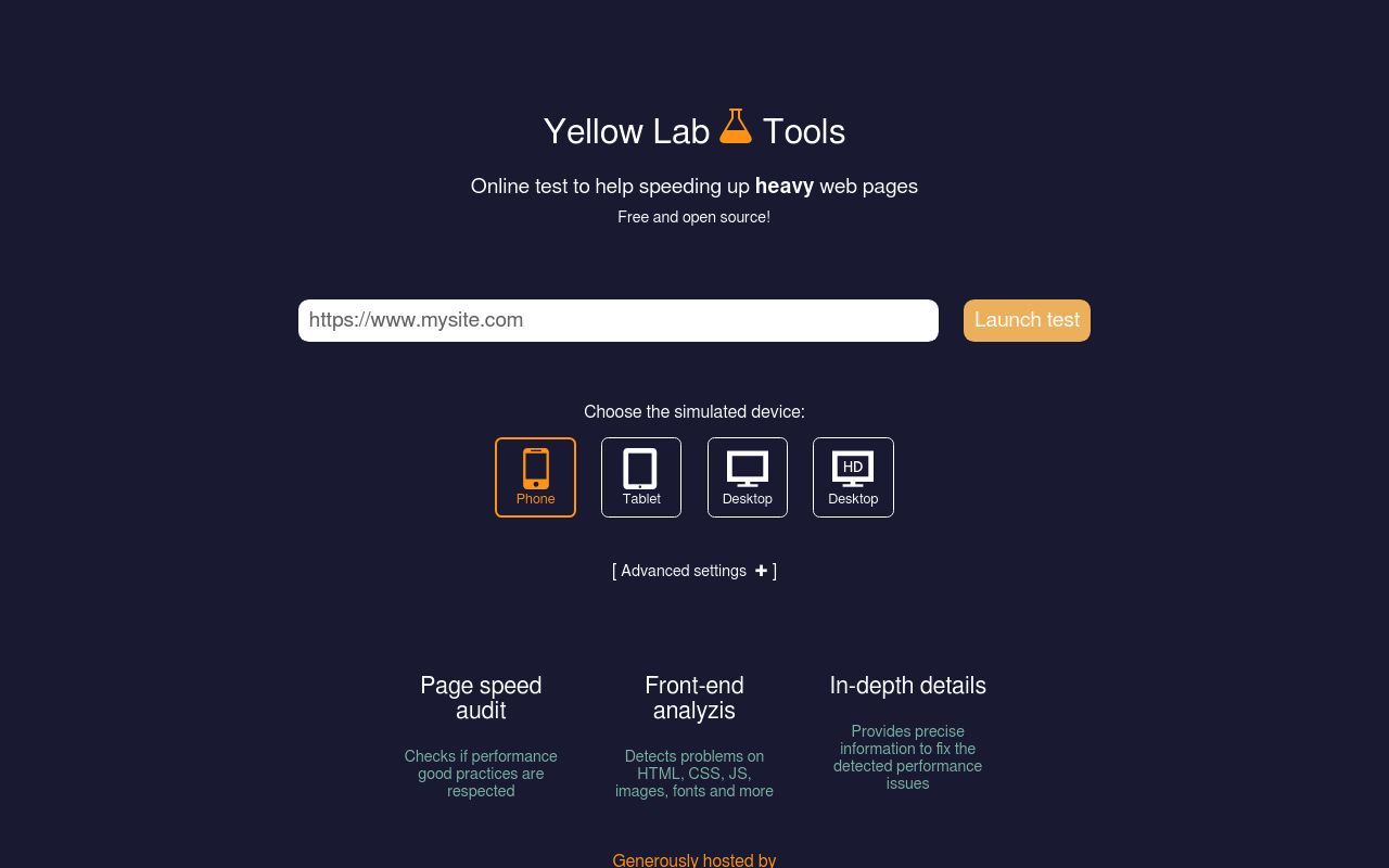 Yellowlab tools preview